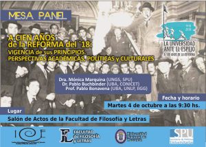Mesa Panel a Cien años de la Reforma del '18