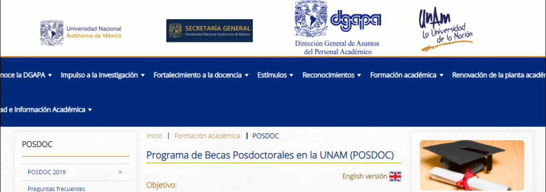 Becas posdoctorales en la UNAM México