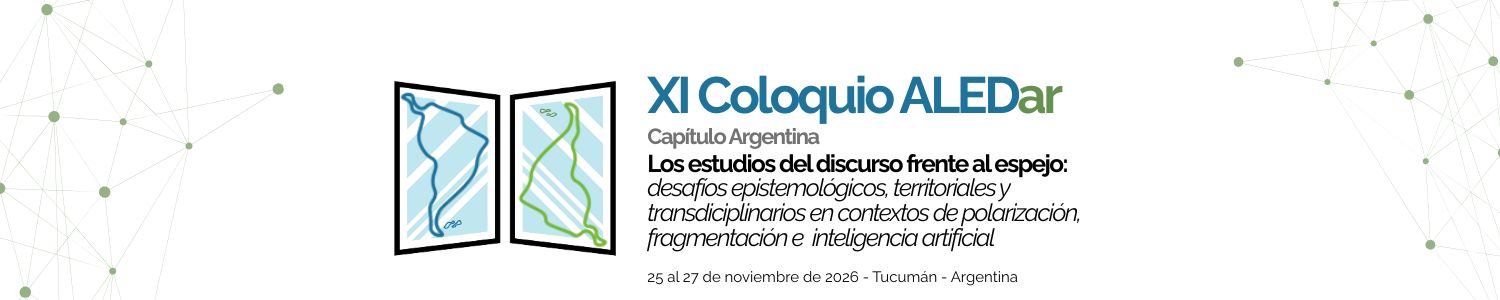 XI Coloquio ALEDar Asociación Latinoamericana de Estudios del Discurso Logo