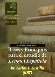 Afiche posgrado "Bases y principios para el estudio de la lengua española"